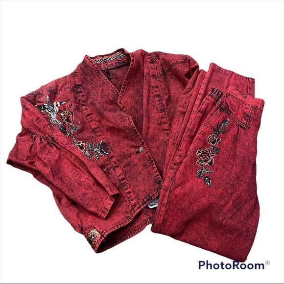 Vintage carol wilcher jacket and high rise pants - Picture 1 of 16